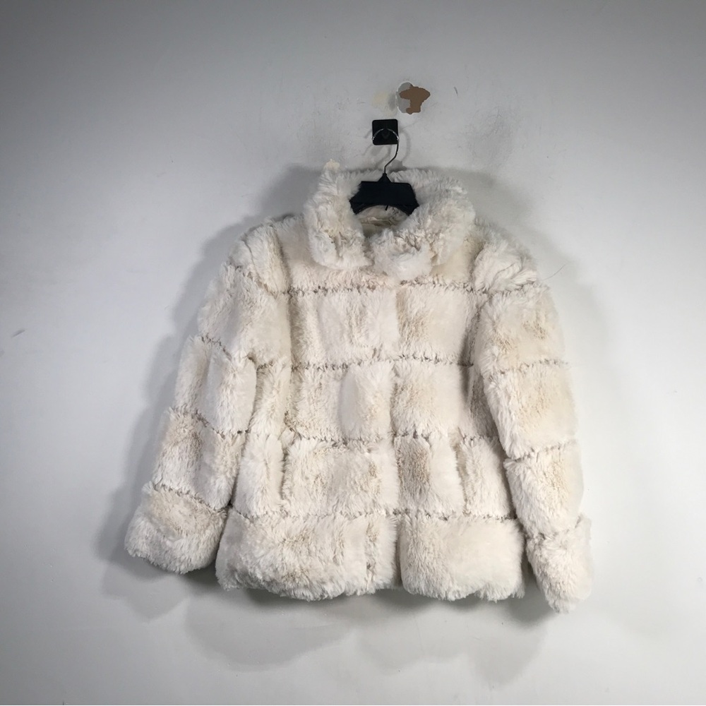 Edited x Hunter McGrady Faux Fur Jacket, Women's Size XS - Cream
